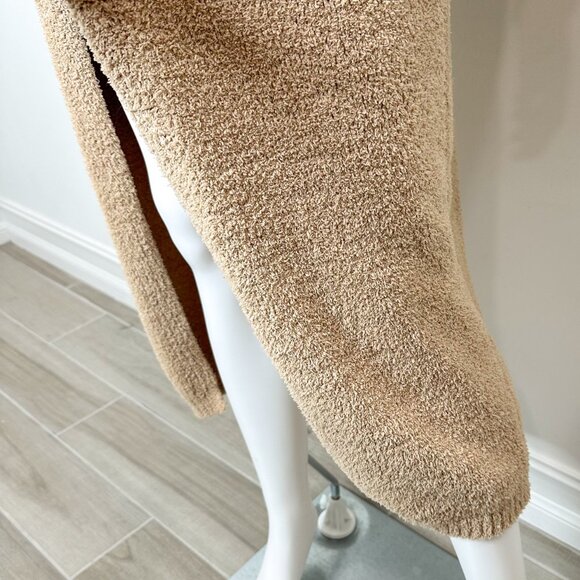 RESA Teddy Cozy Lounge Set Bralette Crop Top and Cardigan Robe in Taupe Tan Sz S - Picture 9 of 15